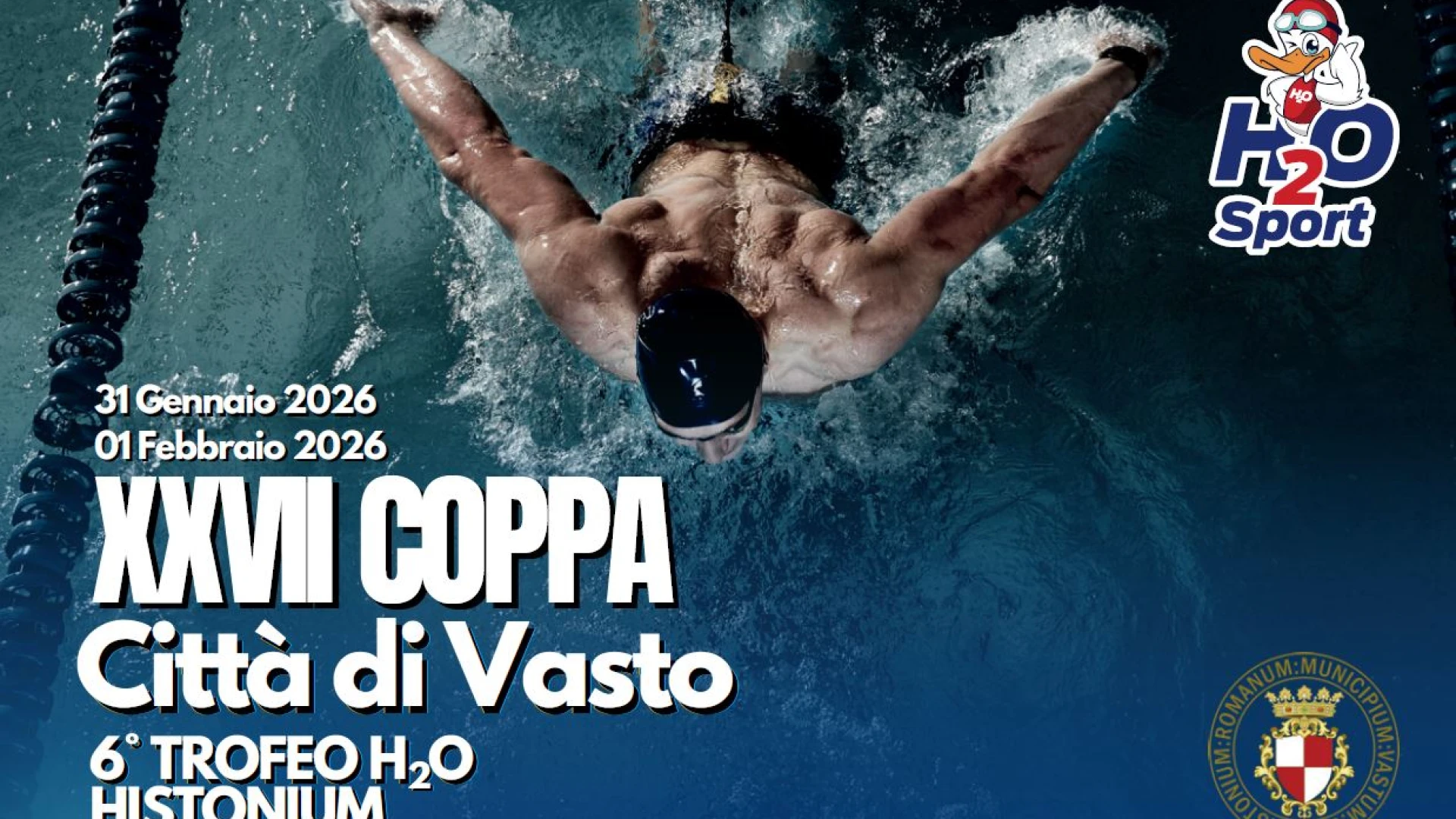 XXVII Coppa Città del Vasto -  6° Trofeo H2O Histonium, tutto pronto per un grande weekend di nuoto nazionale